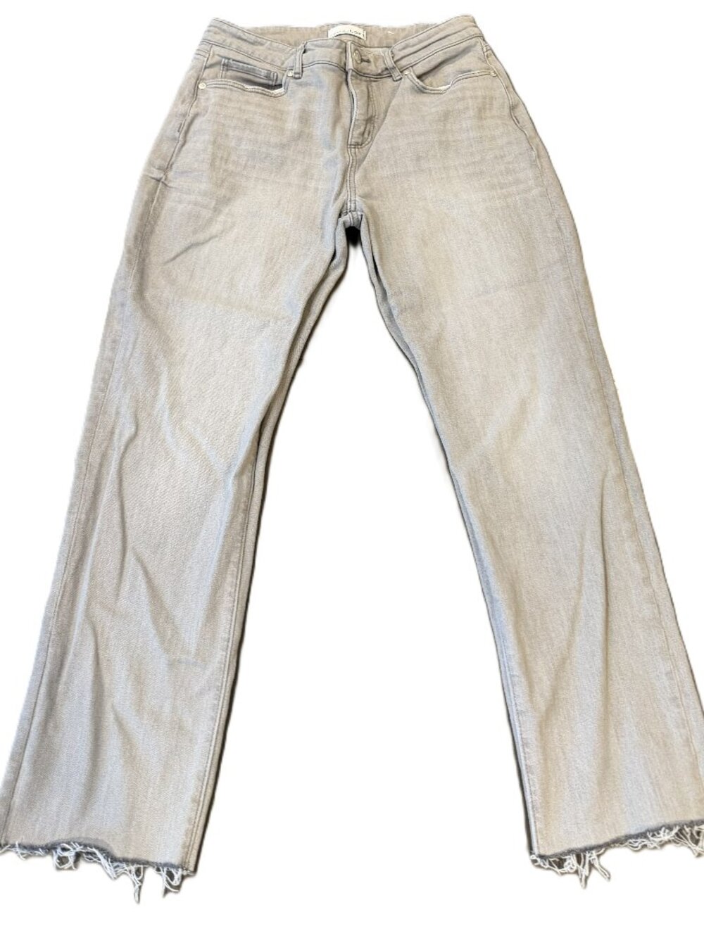 LOFT Women's The Girlfriend Gray Denim Jeans Size 26/2 Casual Mid Rise